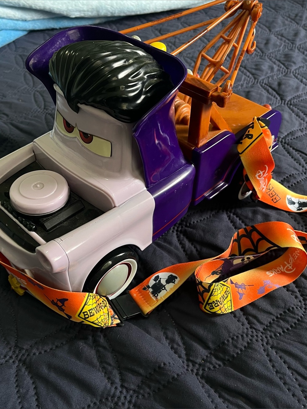 Disney Parks 2024 Vampire Tow Mater Halloween Popcorn Bucket Cars Lanyard